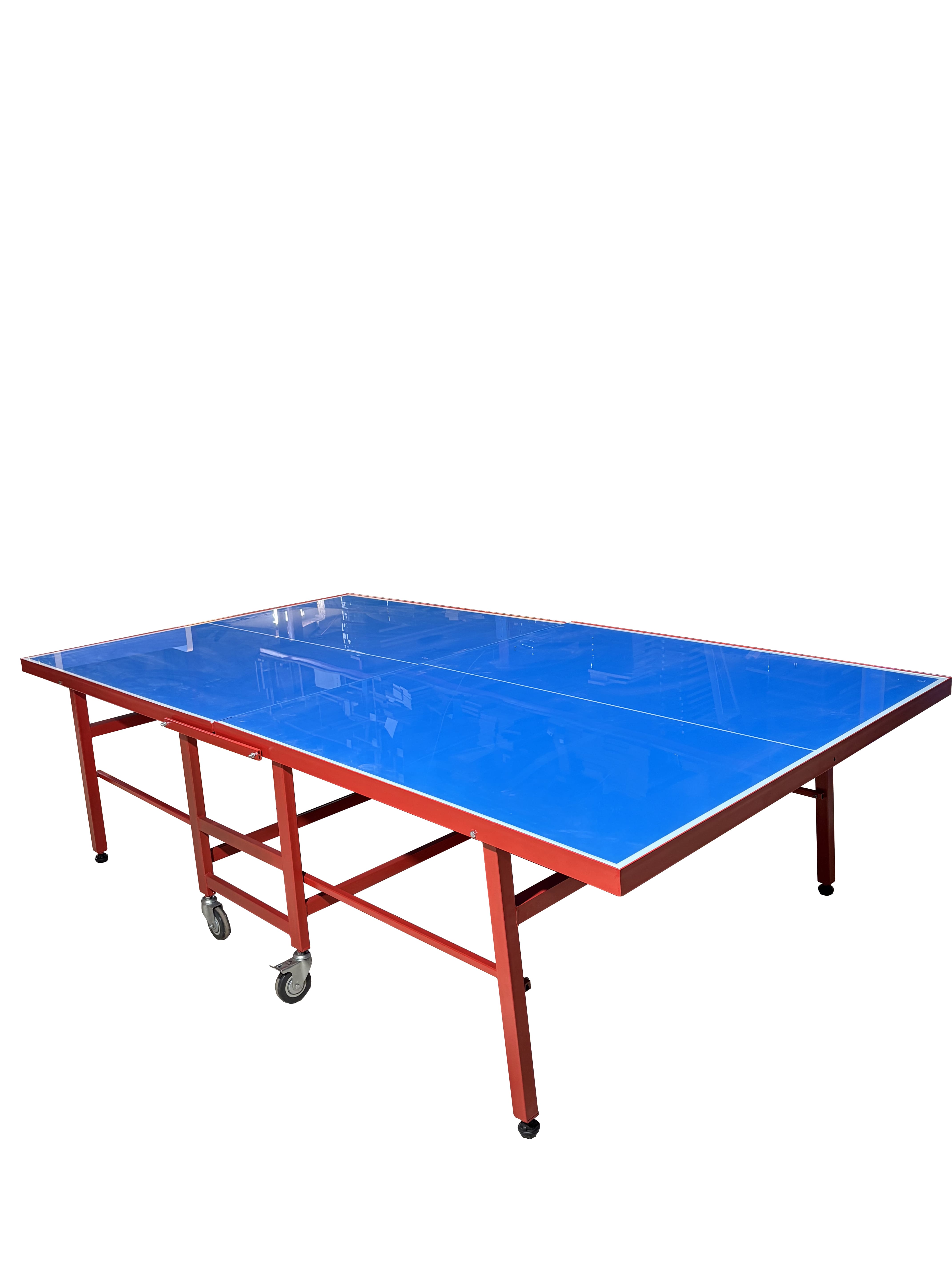 میز پینگ پنگ شیشه ای تاشو چرخدار